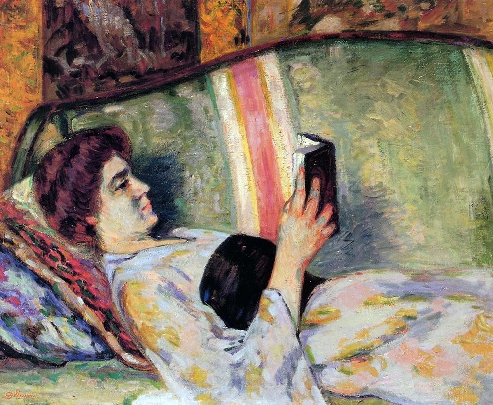Armand Guillaumin Portrait of Marguerite Guillaumin Reading Gallery Wrap Canvas