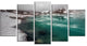 Lake With Icy Topped Mountains, Landscape Canvas Print, 60"x32", 5 Panels