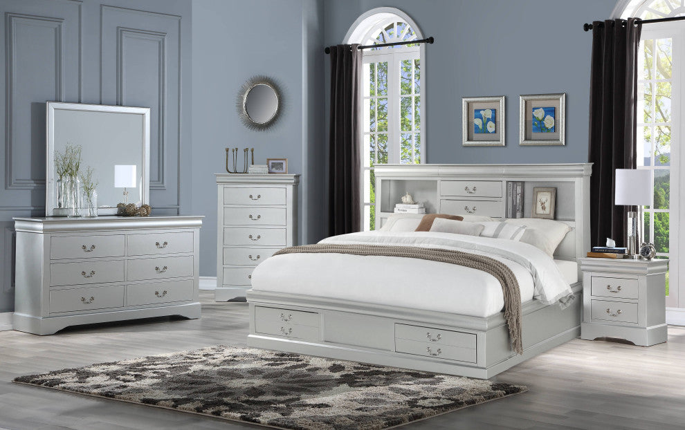 ACME Louis Philippe III Bed With Storage, Queen