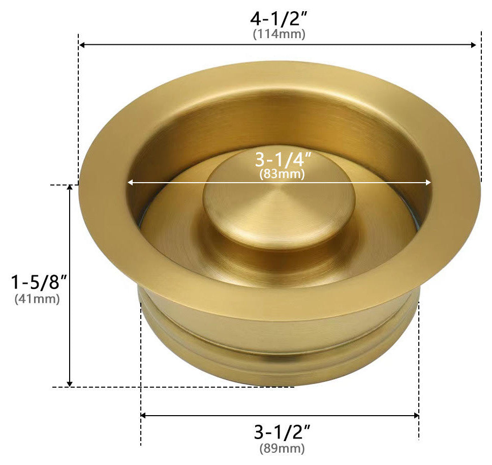 Starstar Kitchen Sink Stopper, Garbage Disposal Flange, Gold, With Cover