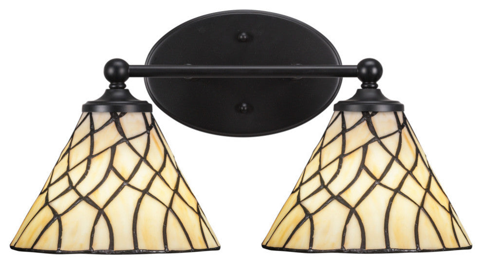 Capri 2-Light Bath Bar, Matte Black/Sandhill Art