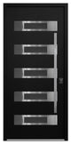 Inox S5 Black Modern Exterior Entry Steel Door by Nova, Left Hand in-Swing