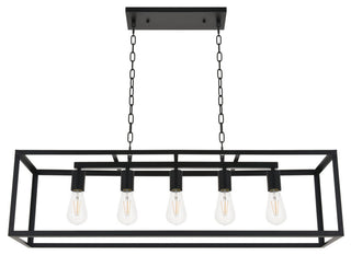 Black Finish 5-Light Pendant