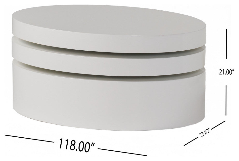 GDF Studio Kendall Oval Mod Swivel Coffee Table