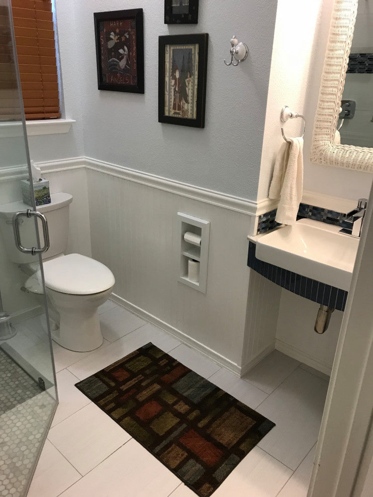 Bayshore Recessed Solid Wood Double Toilet Paper Holder 7 x 14.5