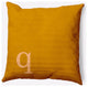 20" x 20" Modern Monogram Indoor/Outdoor Polyester Throw Pillow, Autumn Gold