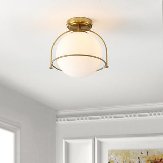Safavieh Valise Flush Mount Gold/White Glass