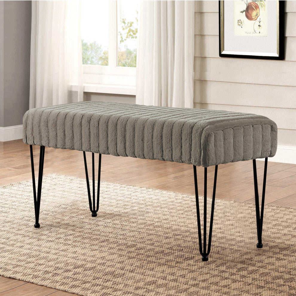 Serenta Super Mink Ottoman, Fungi, 46''x16''x22''