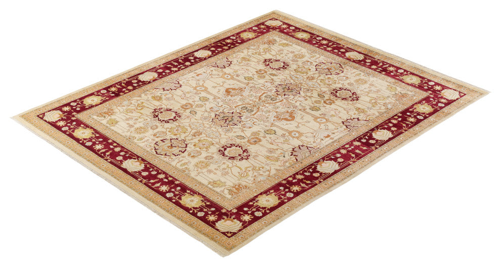 Aurora, One-of-a-Kind Hand-Knotted Area Rug Ivory, 8'2"x10'0"