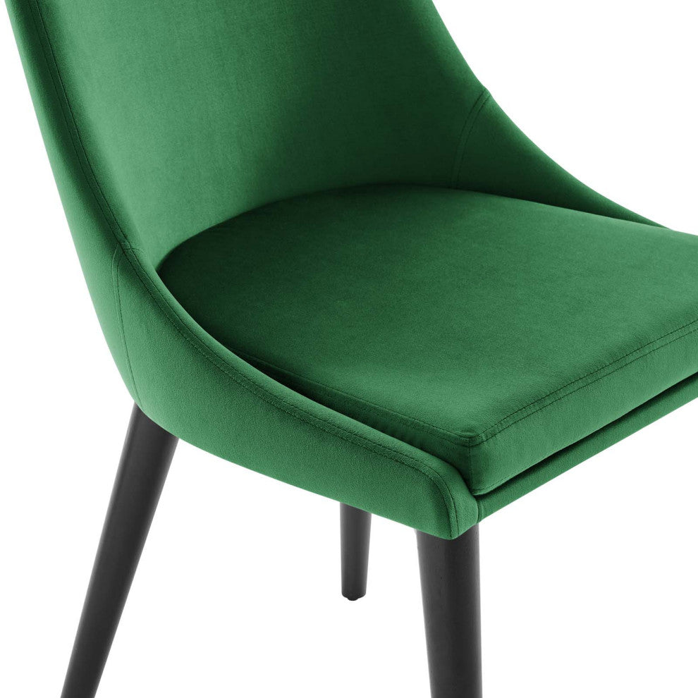 Viscount Accent Performance Velvet Dining Chairs, Set of 2, Emerald
