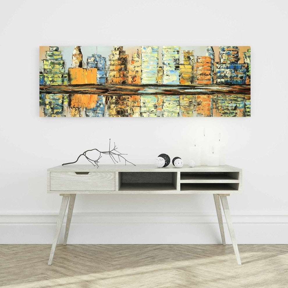 Earth Tone Buildings Print on Wrapped Canvas