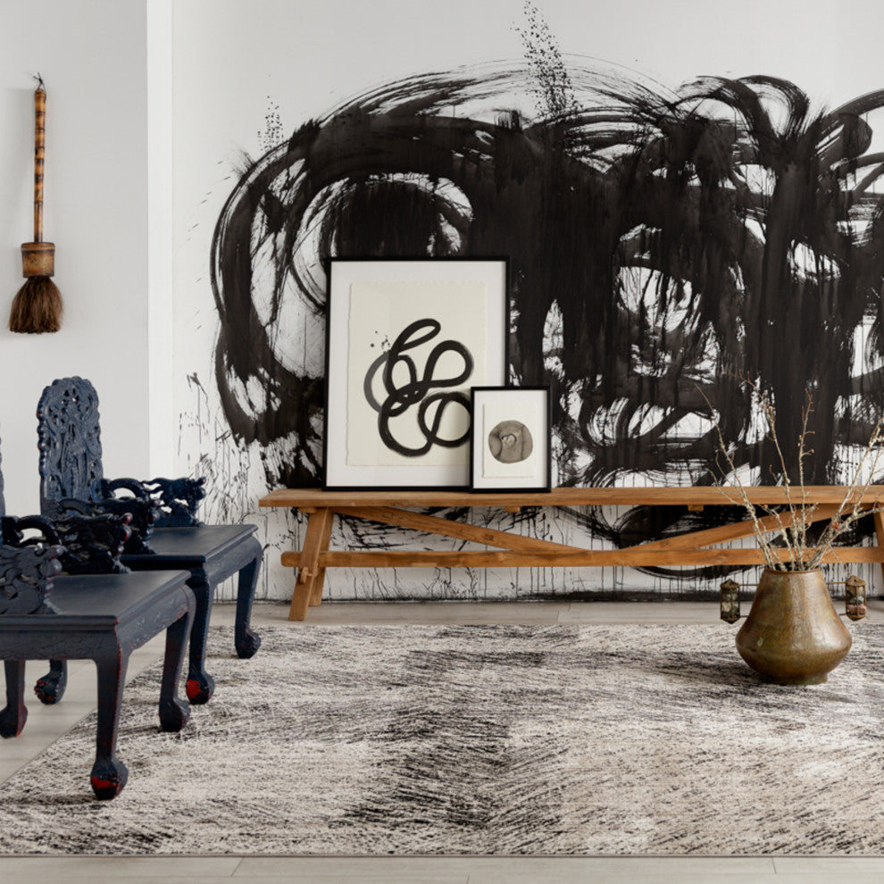 Jaipur Living Dairon Abstract Black/ Taupe Area Rug 5'3"X8'