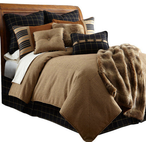 Ashbury Tan Bedding Set, Luxury Cabin Bedding, Queen