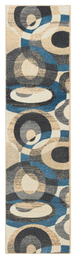 Surya Riley RLY-5107 6'7"x9'6" Rug, Denim/Sky Blue/Gray/Beige/White