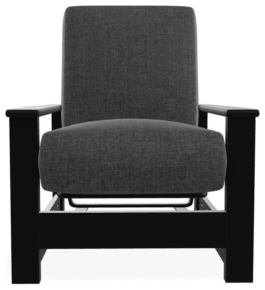 Leeward Deep Seat Outdoor Armchair with Hidden Motion, Slate/Black