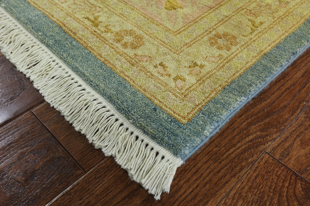 Traditional Chobi Peshawar Oriental 13x18 Blue/Pink Hand Knotted Wool Rug H9376