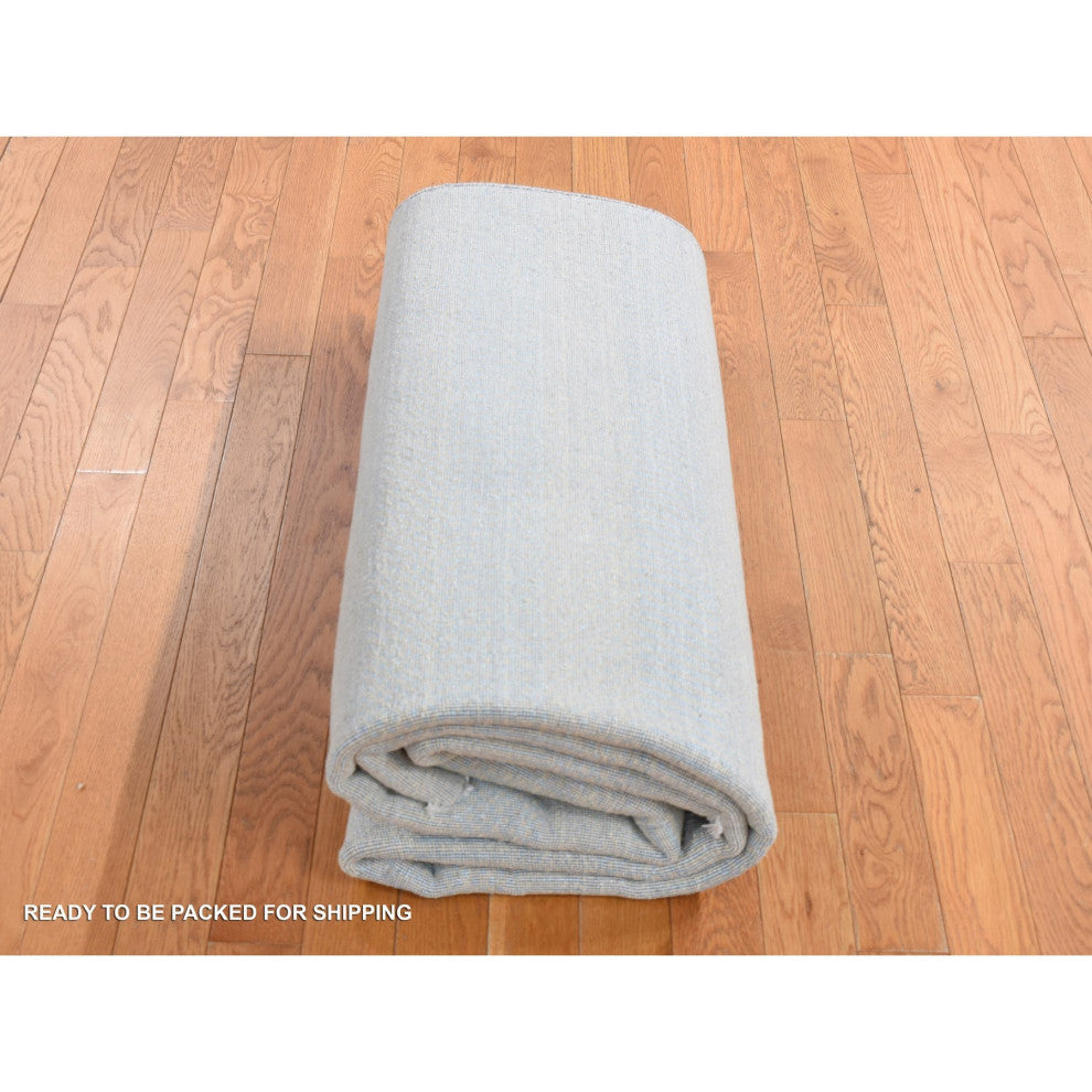 Blue Grass Design Gabbeh Wool and Silk Hand Knotted Oriental Rug, 6'x9'3"