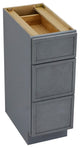 Vanity Art Birch Plywood Single Base Storage Cabinet, Smoky Gray, 12 Inch (3 Drawers)