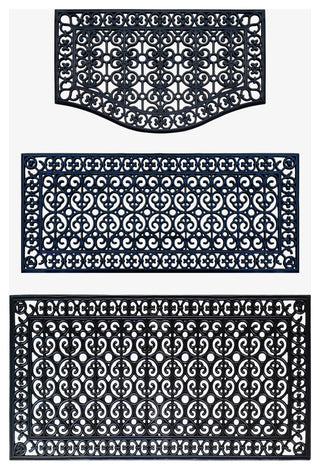 Rubber Grill Matching Doormat Set, Patio/Garage, Heavy Duty, 3-Piece Set