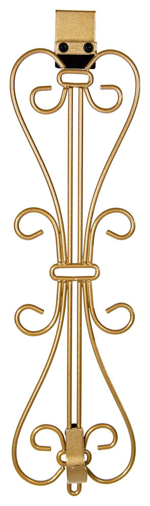 Adjustable Wreath Hanger for Door Elegant, Black, Gold