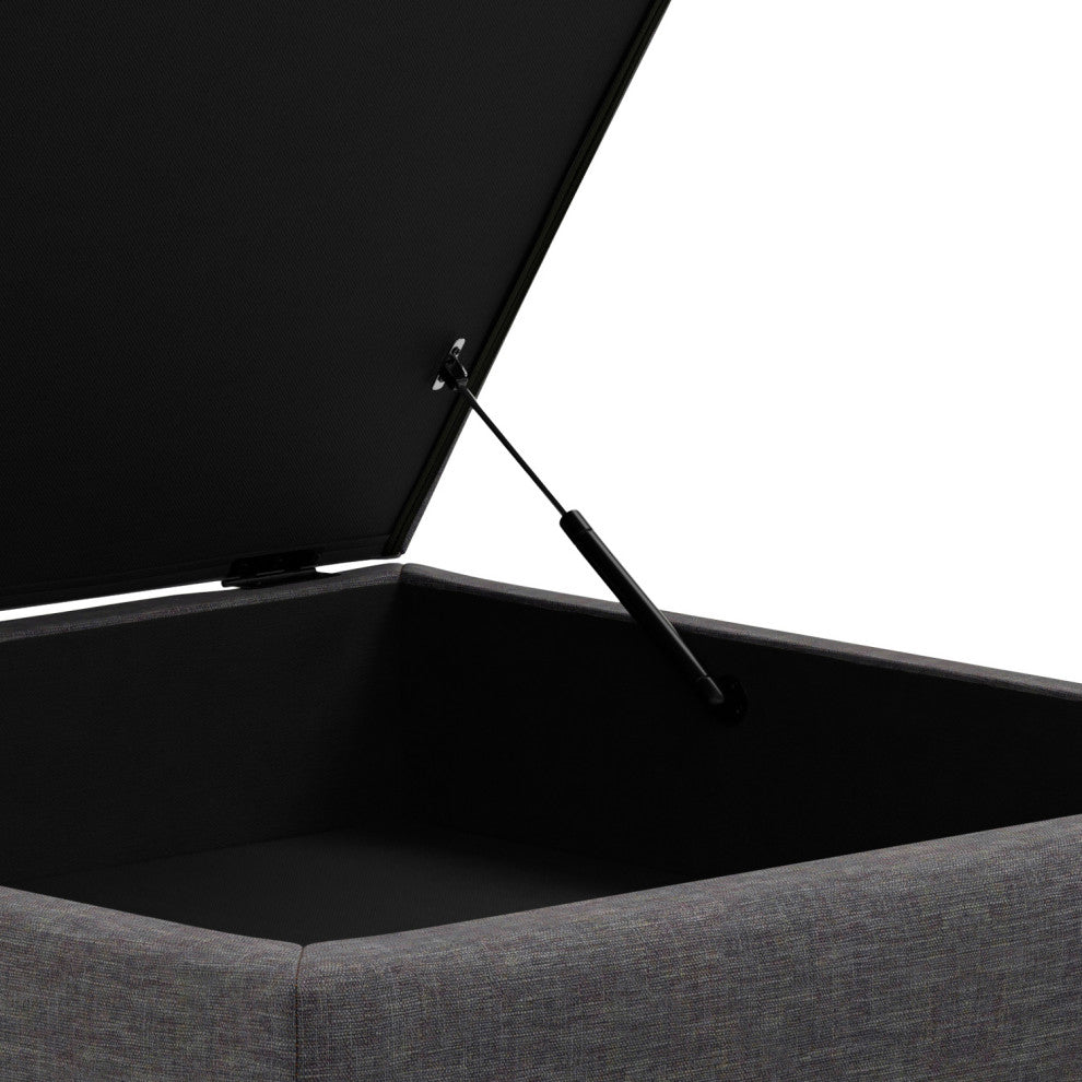 Rebecca Coffee Table Storage Ottoman With Lift Up Lid, Slate Grey