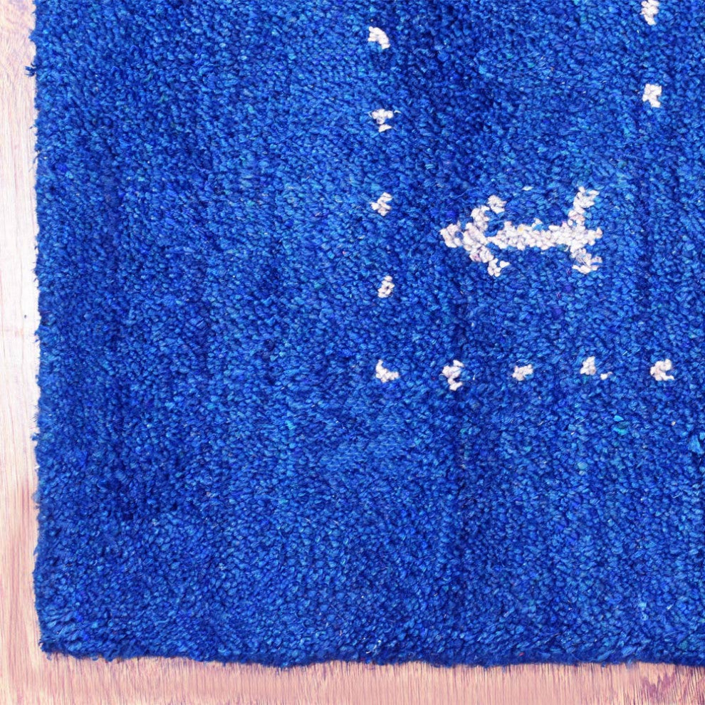 HAND KNOTTED LOOM SILK ECO-FRIENDLY AREA RUGS -6'x9',Rectangle,Blue,Contemporary