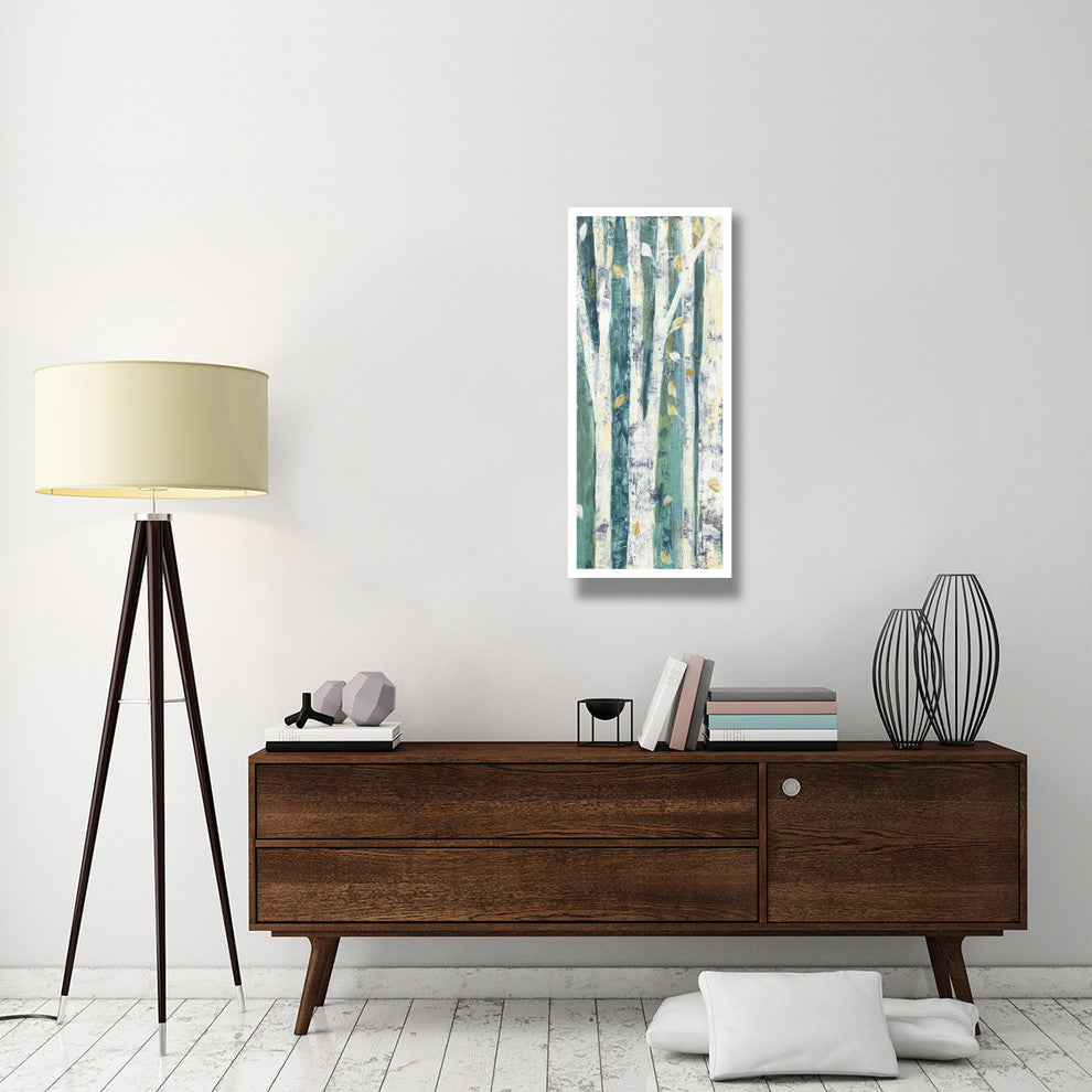 "Birches in Spring Panel III" Digital Paper Print by Julia Purinton, 18"x42"