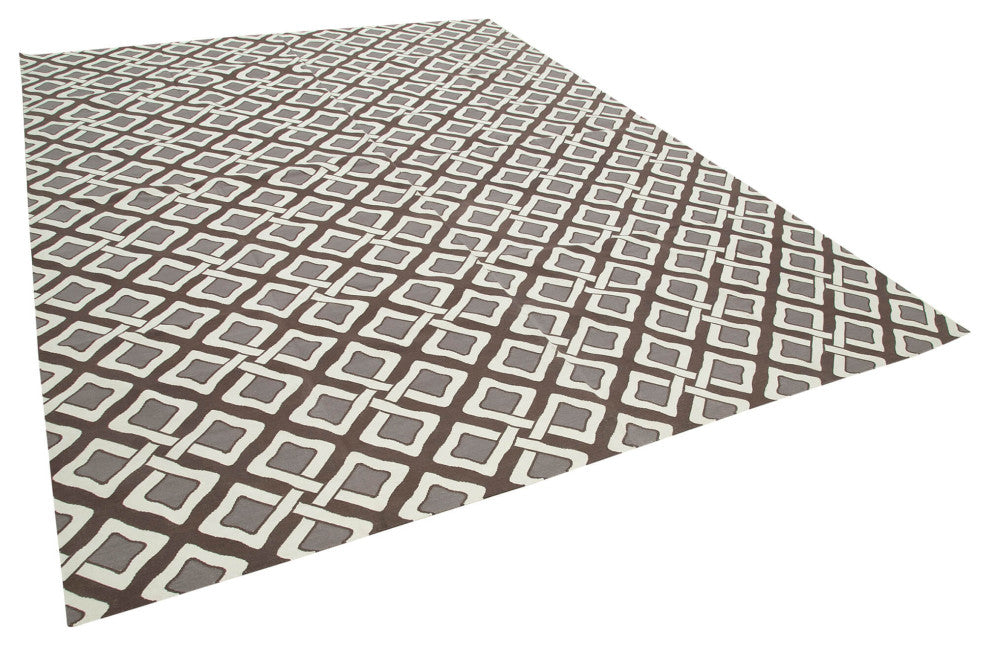 Rug N Carpet - Handmade Wool 8' 10'' x 11' 10'' Flatweave Dhurrie Kilim Rug