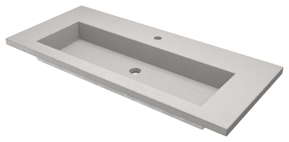 48" Capistrano Vanity Top with Integral Sink, Ash, Single Faucet Hole