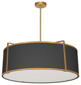 Gold Contemporary Pendant With Black Fabric