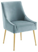 Discern Upholstered Performance Velvet Dining Chair Light Blue