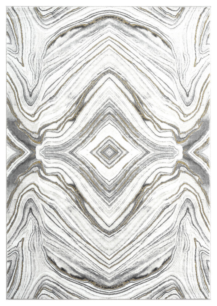 Abani Luna LUN160A Contemporary Granite and Gold Area Rug