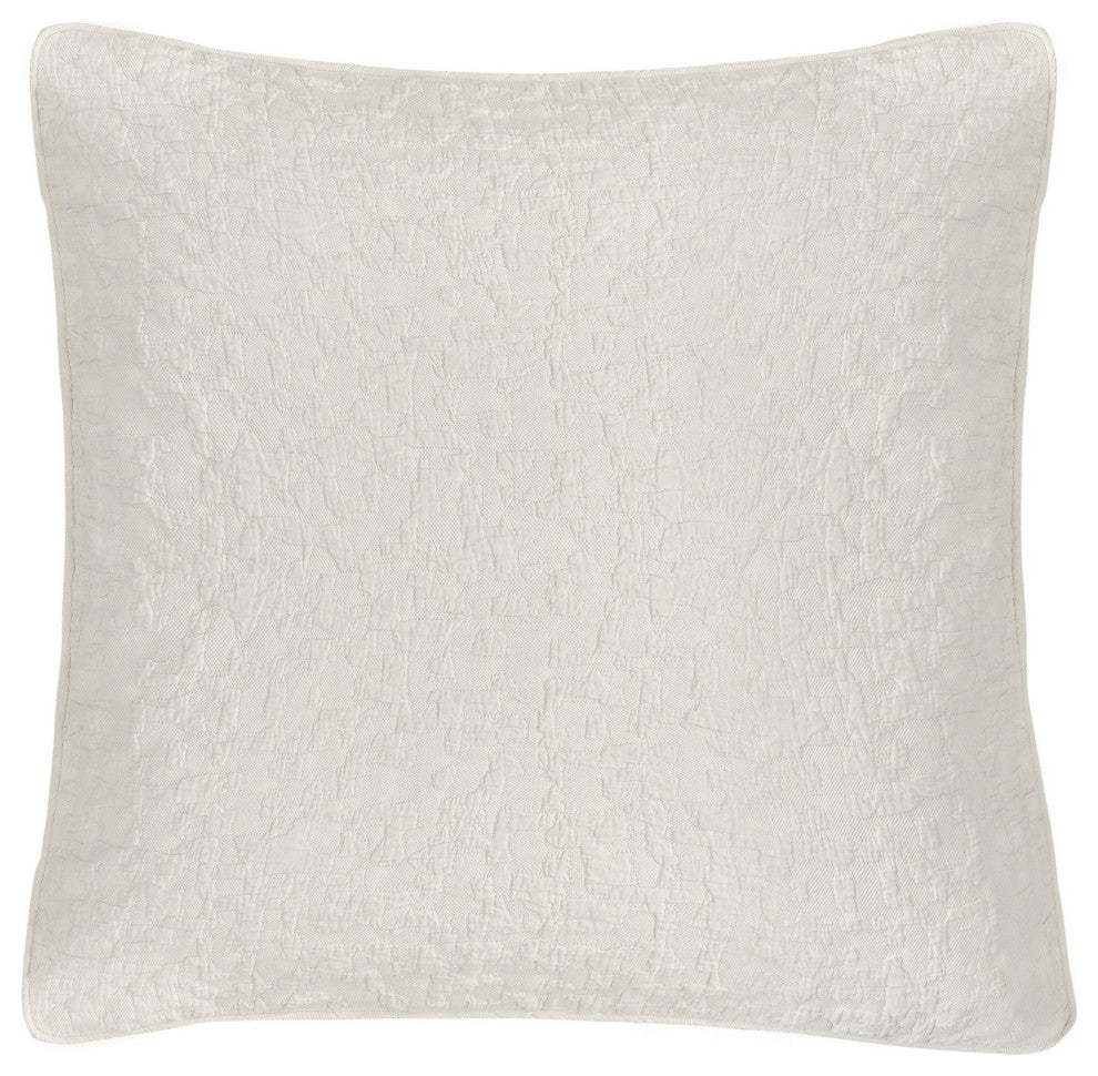 Porto Matelasse Euro Sham, 27"x27", Vintage White, 1 Piece
