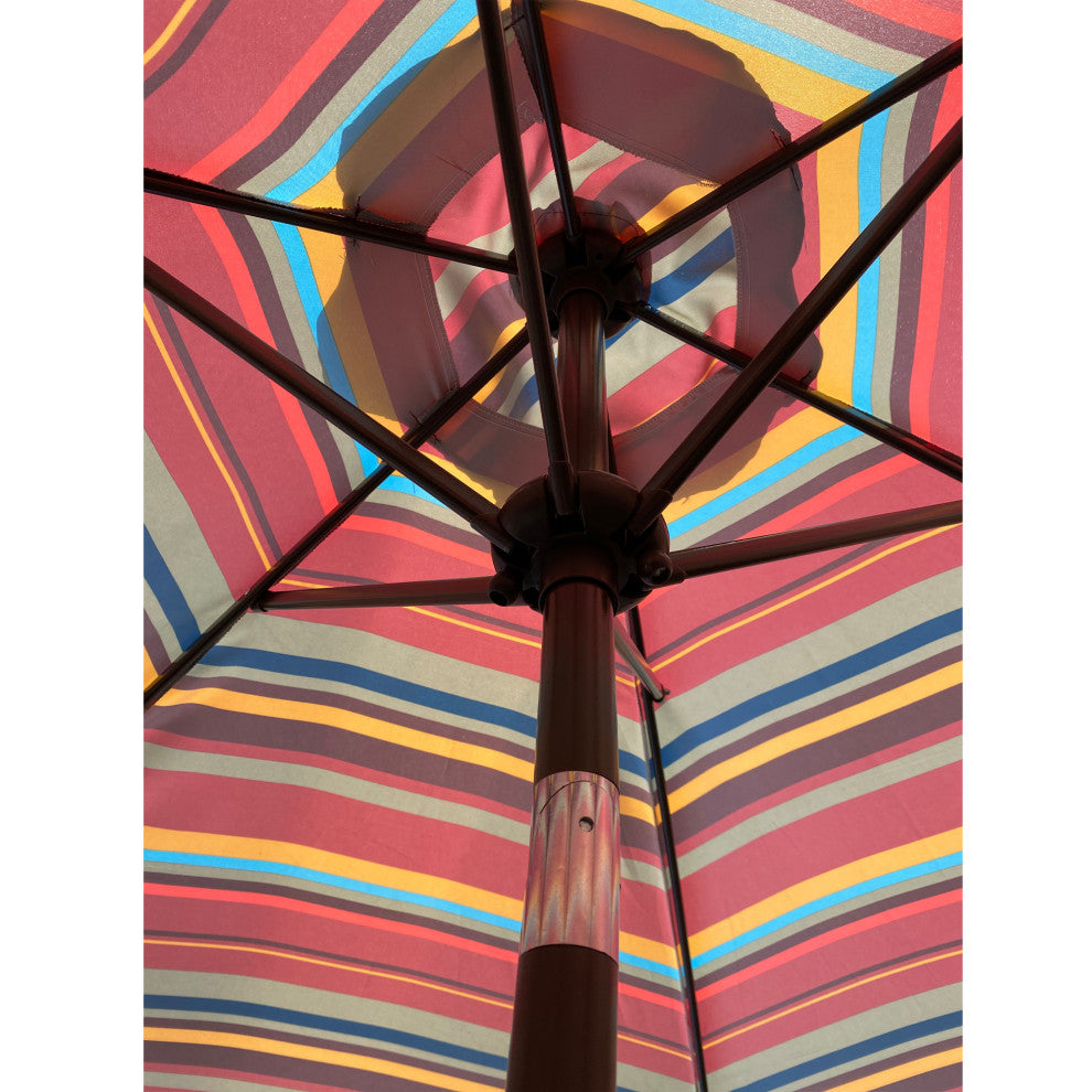 9' Outdoor Patio Steel Market Umbrella With Push Button Tilt and Crank, Red