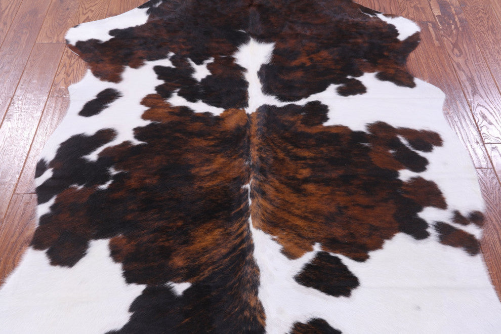 6' 0" X 4' 6" Tricolor Natural Cowhide Rug C1897