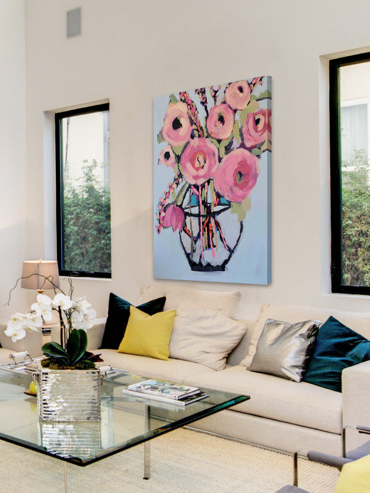 Marmont Hill, "Lots of Pink Flowers" by Michelle Rivera on Wrapped Canvas, 24x36