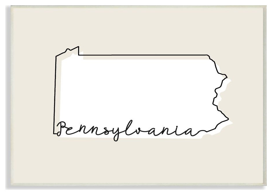 Pennsylvania Home State Map Neutral Print Design, 12"x18"