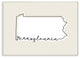 Pennsylvania Home State Map Neutral Print Design, 12"x18"