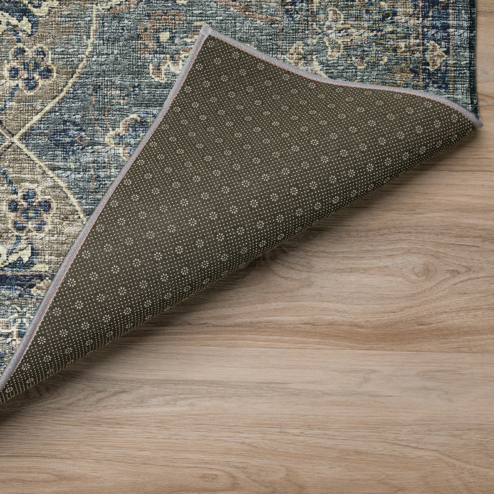Indoor/Outdoor Marbella MB5 Mineral Blue Machine Washable 9' x 12' Rug