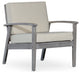 DTY Outdoor Living Longs Peak Eucalyptus Chair W/ Cushions, Silver Gray, Sand