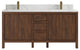 Elizabeth 60 Double Bathroom Vanity in Dark Walnut Teak 1.5" Calacatta Laza