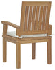 Side Dining Chair and Table Set, Wood, Brown Natural White, Modern, Outdoor