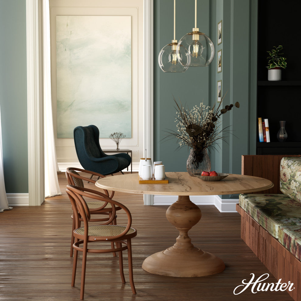 12" Xidane Alturas Gold, Clear Glass 1-Light Pendant