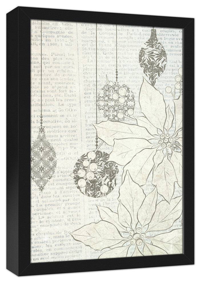 Silver Ornaments 12x18 Black Framed Canvas