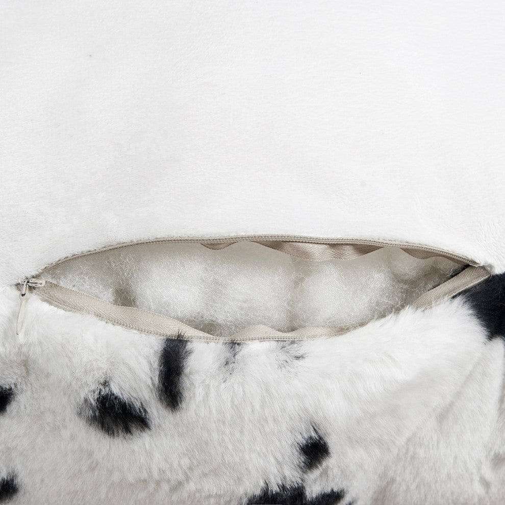 Home Soft Things Animal Pattern FauxFur Bedrest Shell, NO INSERT, Cows Flowers, 28" X 30" X17"
