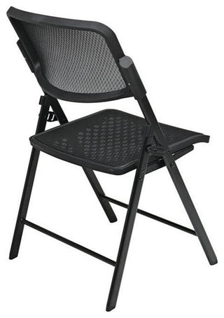 Deluxe Folding Chair With Black ProGrid Mesh Fabric Seat and Back