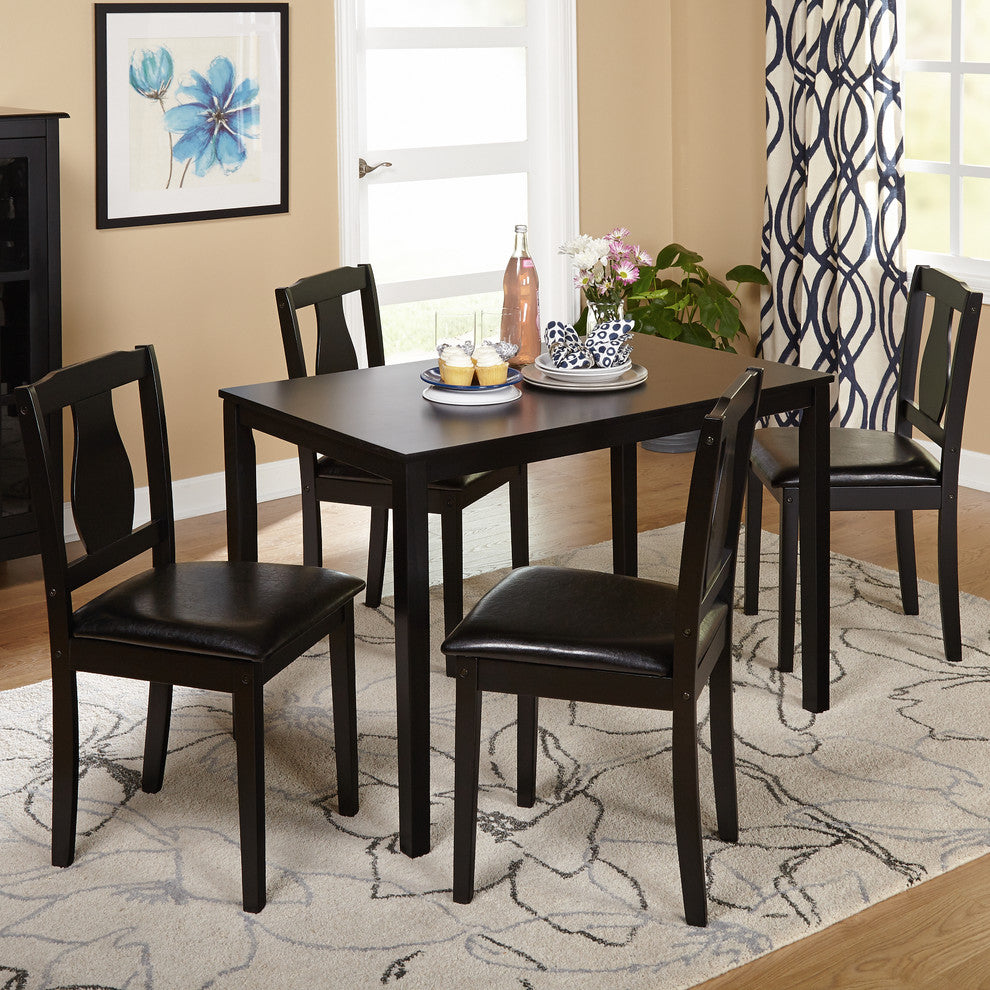Kaylee 5 Piece Dining Set, Black