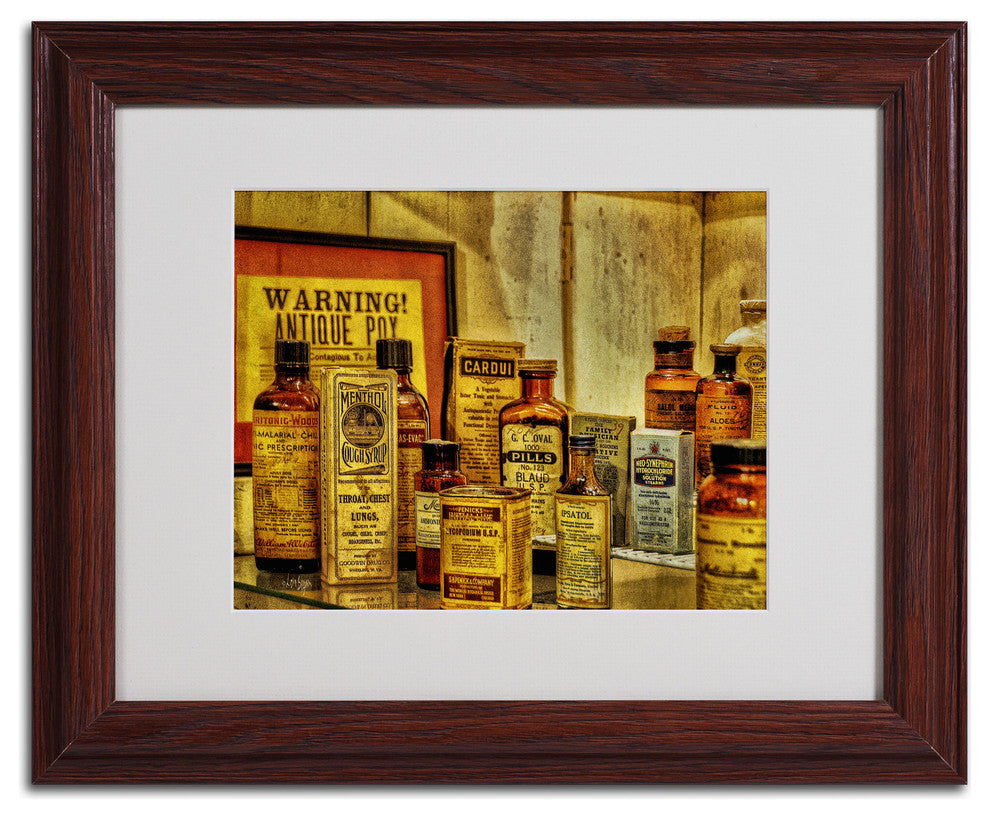 'Vintage Medicines' Matted Framed Canvas Art by Lois Bryan