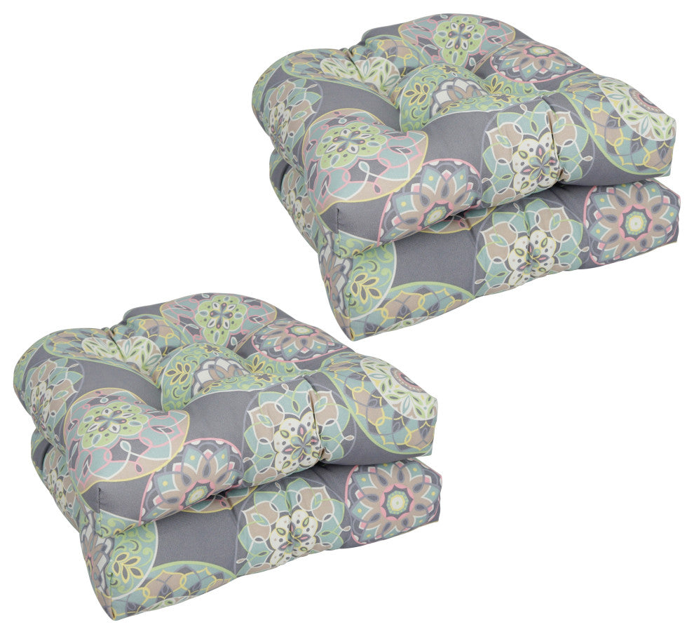 19" U-Shaped Dining Chair Cushions, Set of 4, Cera Sterling