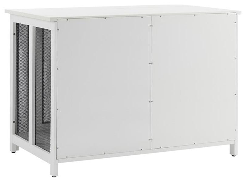 Crosley Furniture Dane Credenza Transitional Wood Dog Crate in White